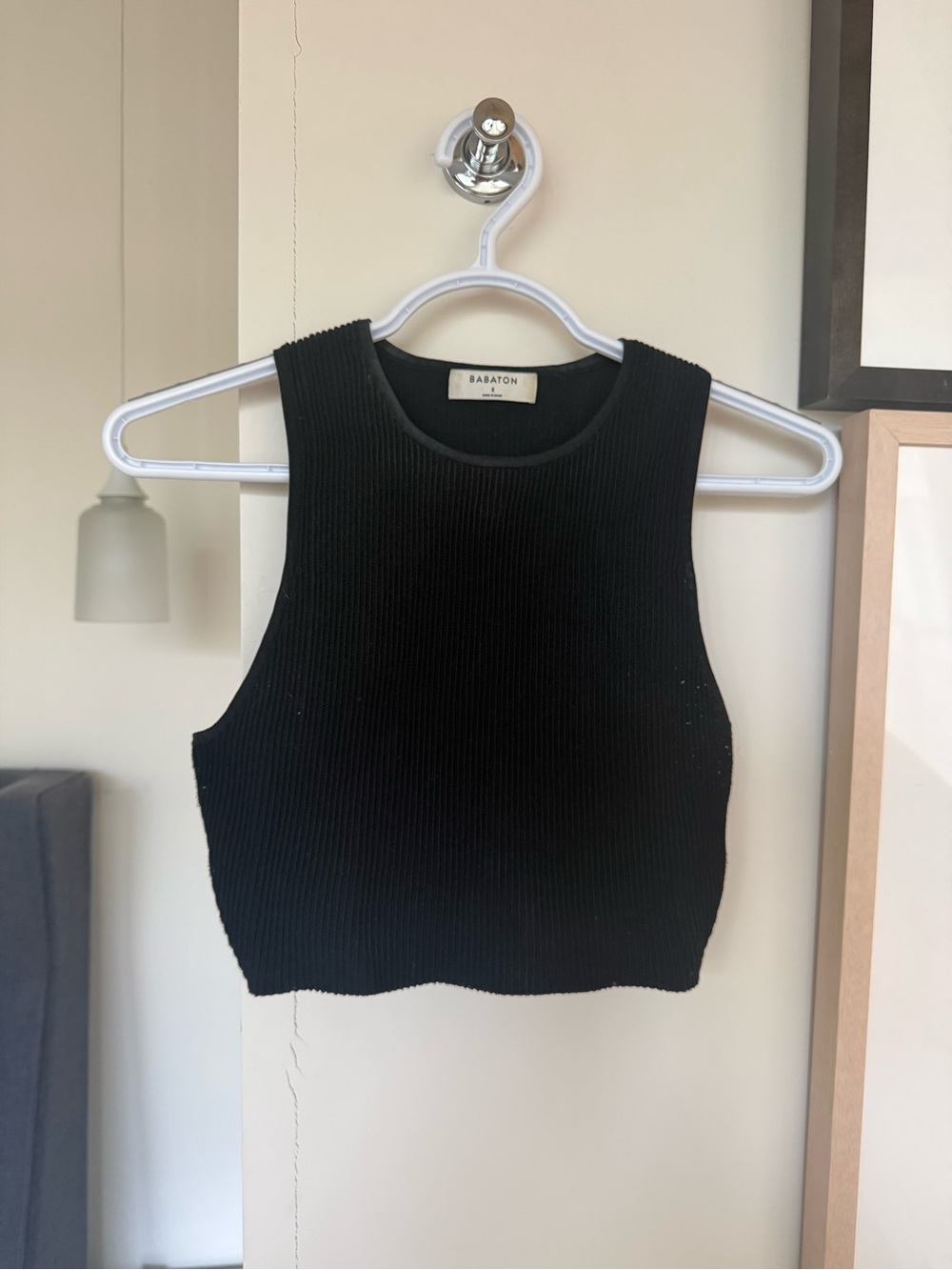 Aritzia Babaton Ribbed Contour Top - Black - Picture 1 of 3